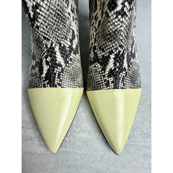 RAG & BONE Ankle Boot Black &‎ White Snakeskin Stiletto Size 39 EU/ 9 US New - Picture 8 of 10